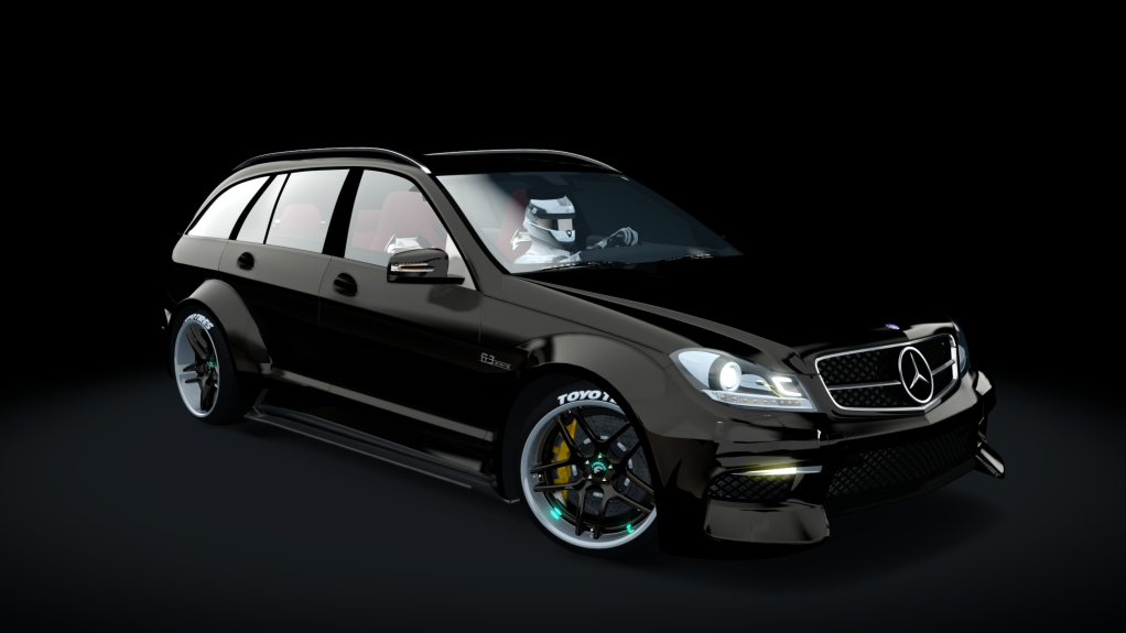 687 Bros Mercedes C63 break, skin Nacht_Black_Metallic